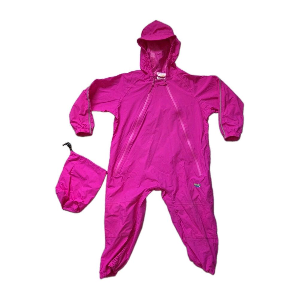 Splashy Kids Pink Rain Suit Hooded Waterproof One Piece Snowsuit Size 6 Years